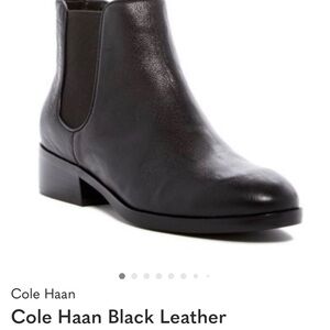Cole Haan Black Leather Chelsea Ankle Boot
